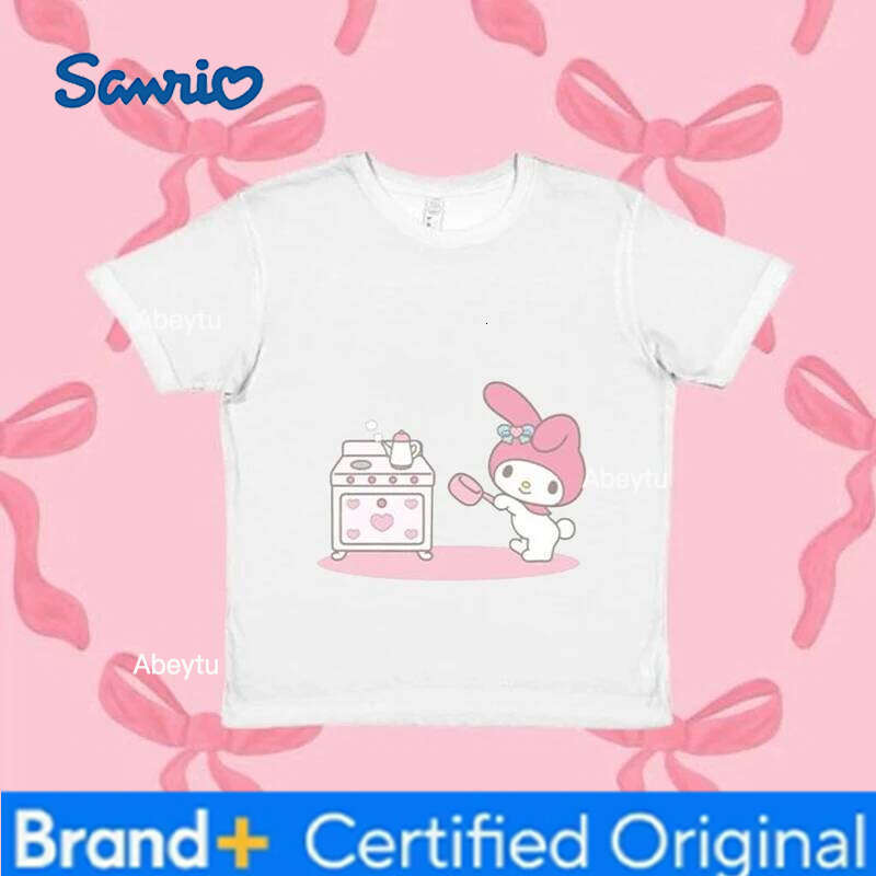 Sanrio Korean Style My Melody Summer Clothing Cartoon T-shirt Print Fashion Cute Girl Casual Versatile Top H260120