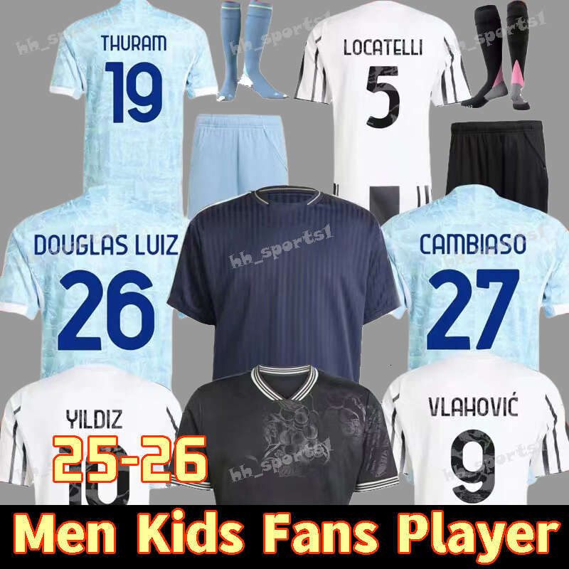 25 26 Juventues Jersey YILDIZ THURAM Maglia Juve Football Shirt Tops Soccer Jerseys 2025 2026 OPENDA BREMER F.CONCEICAO E.ZHEGROVA VLAHOVIC Men Kit KIDS Jersey set