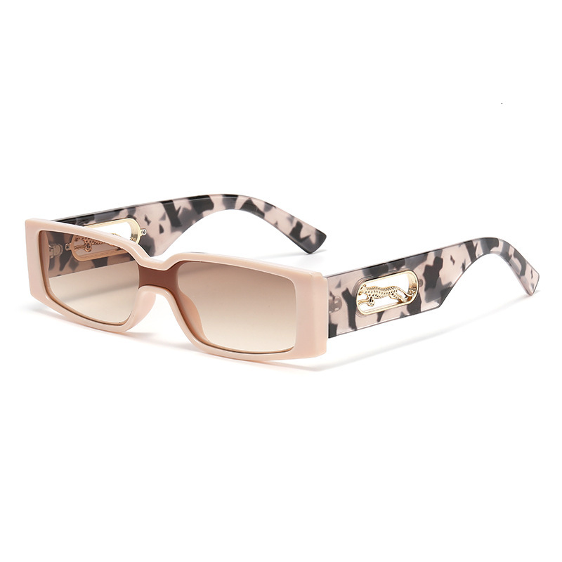Luxury Brand Designer Sunglasses New European And American Fashion Small Square Frame Candy Color Sunglasses Gorgeous Modern Cheetah Decoration Men An - view 4