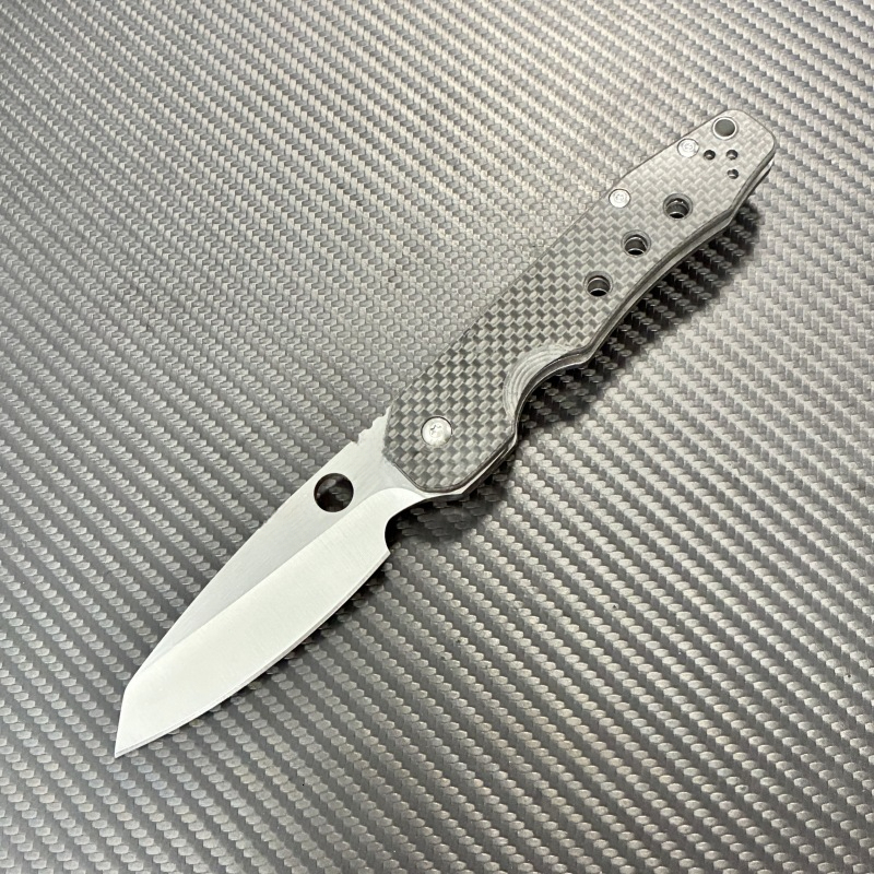 Large SMF carved Strider Logo D2 titanium carbon fiber copper washer folding knife outdoor camping fishing EDC tool