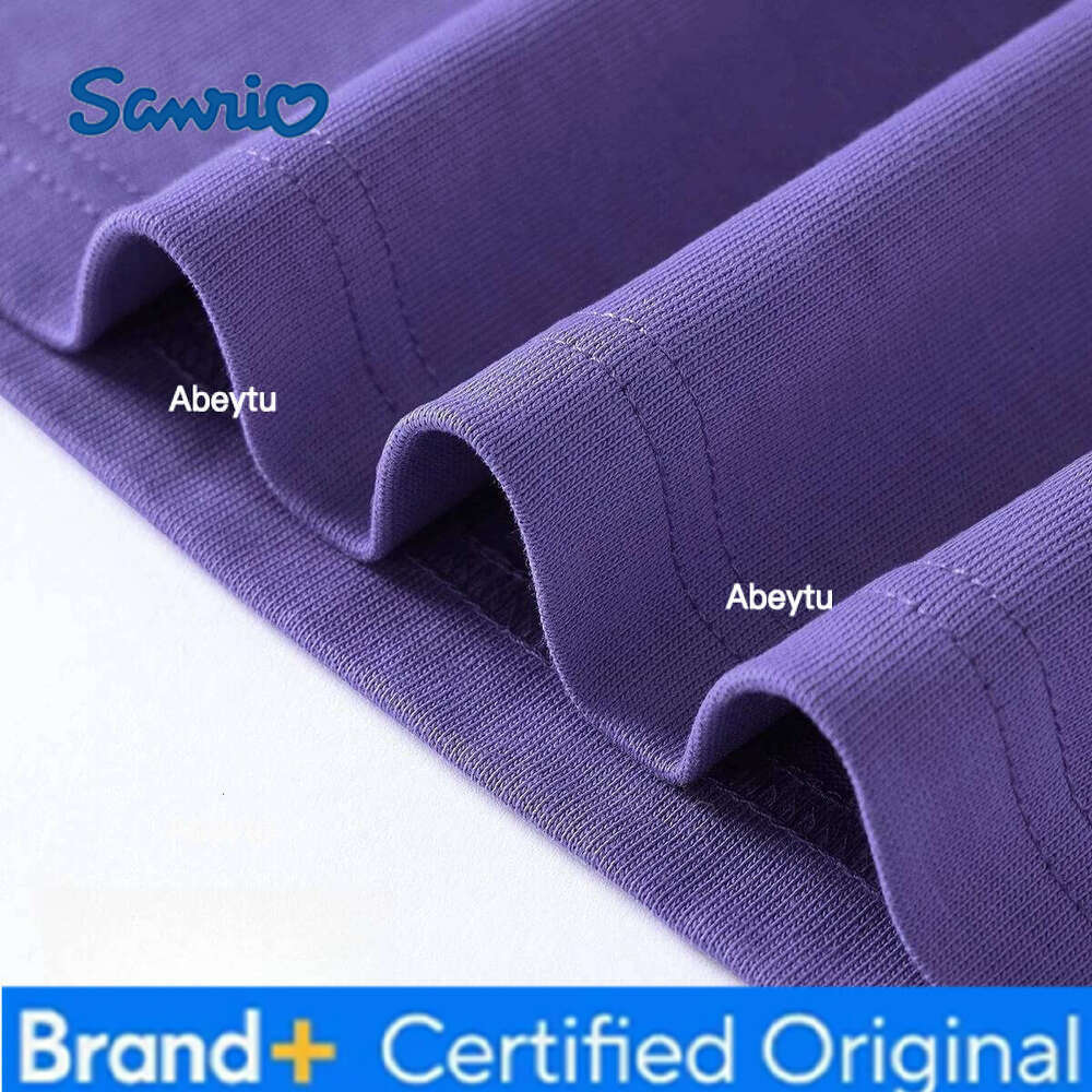 Sanrio Teen Children Sweet Cartoon KUROMI Print Top Kids Clothes Summer Fashion T-shirt Baby Girls Cute Short Sleeve H260120