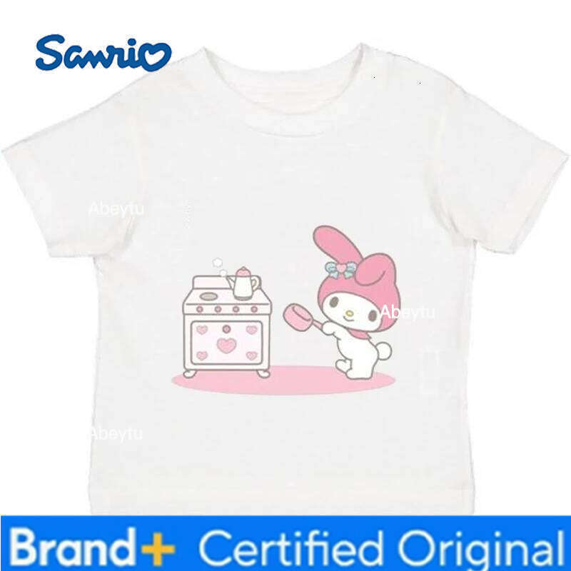 Sanrio Korean Style My Melody Summer Clothing Cartoon T-shirt Print Fashion Cute Girl Casual Versatile Top H260120