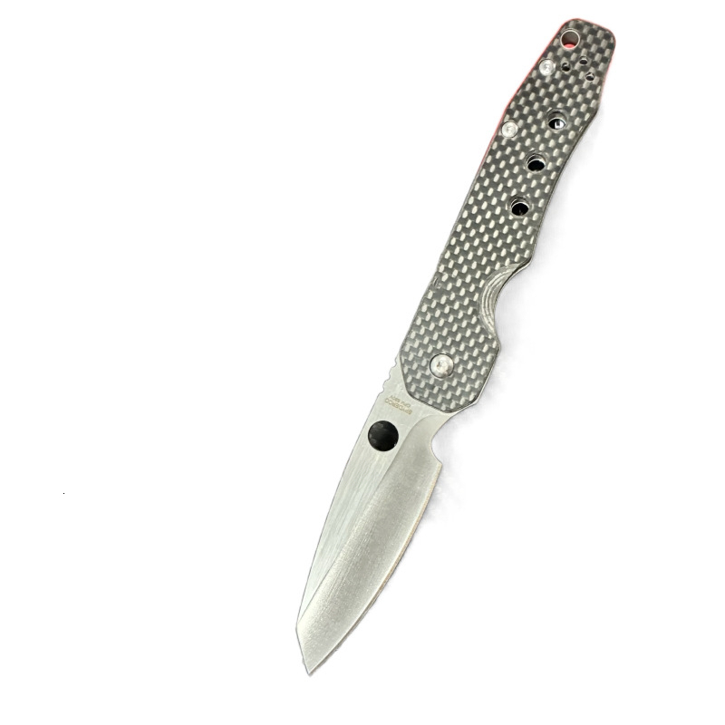 Large SMF carved Strider Logo D2 titanium carbon fiber copper washer folding knife outdoor camping fishing EDC tool