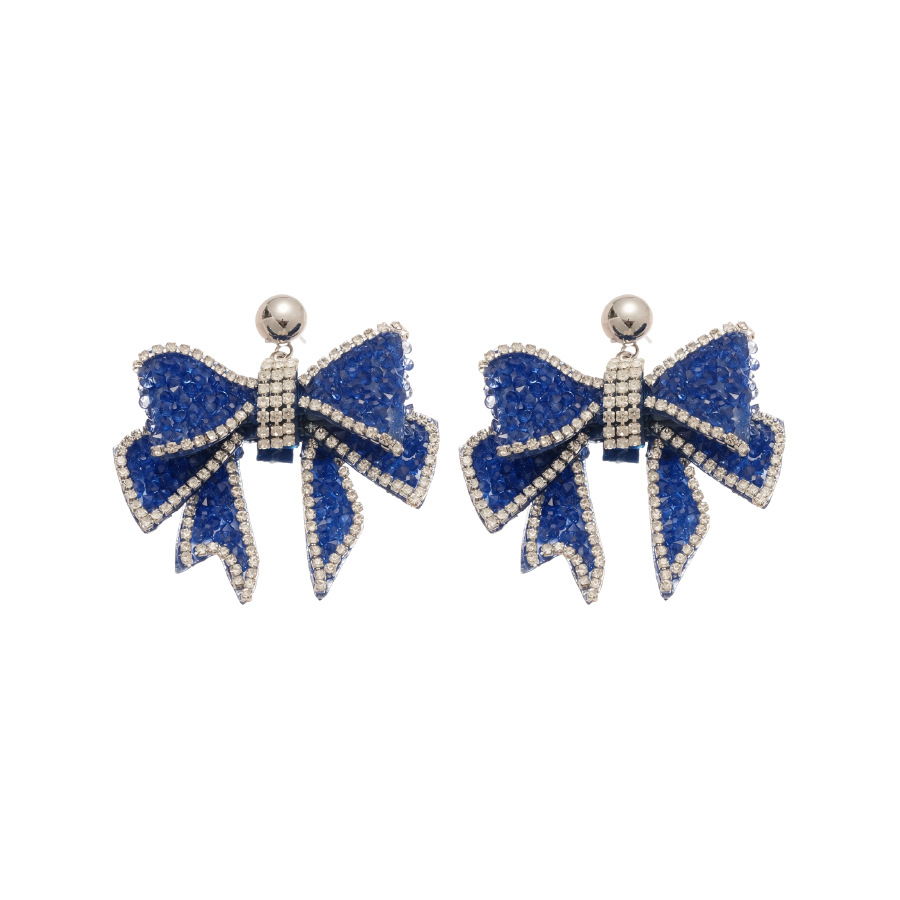 Silver Needle Inlaid Diamond Bowknot for Women, Unique Design, Elegant and Versatile Stud Earrings, High-end Luxury Earrings Wholesale - view 9