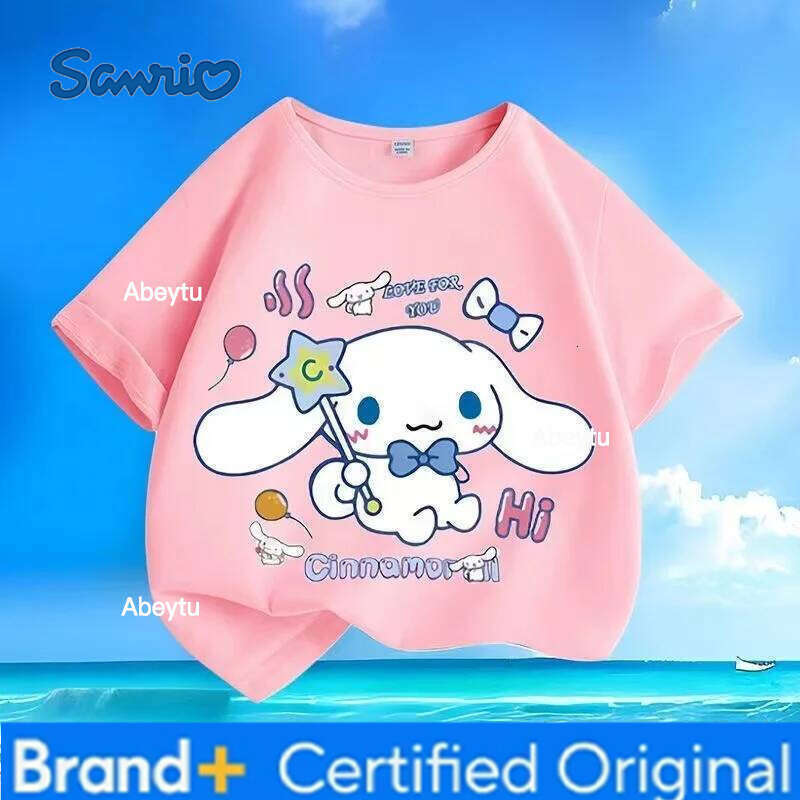 Sanrio Summer Baby Girls Clothes Top Kid Boy Cartoon Printed Sweatshirts Children Fashion Pullover Short Sleeve T-shirts H260120