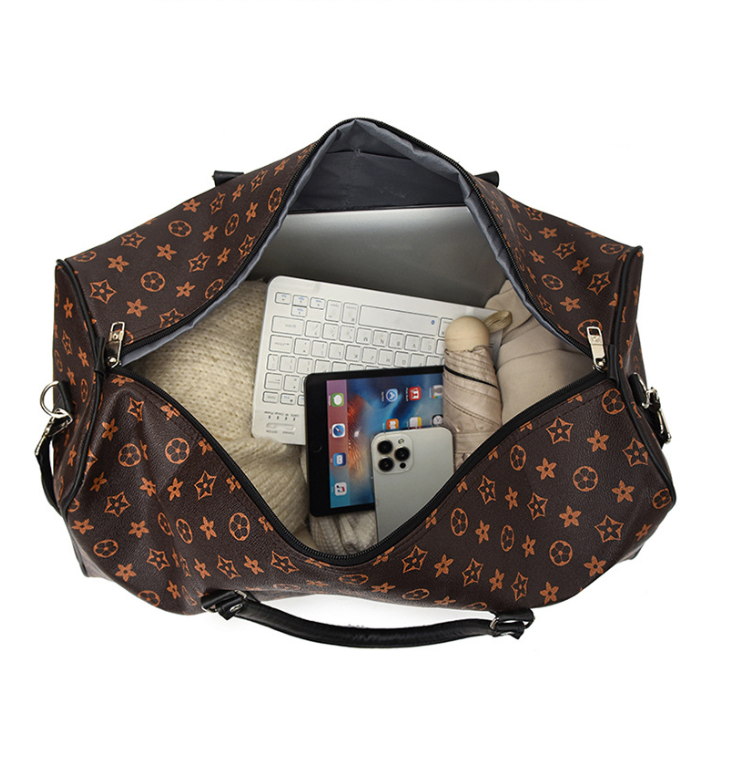 2026s New Print Design Arrival Large Capacity Long Short Trip Travel Bag Fashion High Quality Storage Bag Handheld Gym Bag Brown Unisex Free Shipping