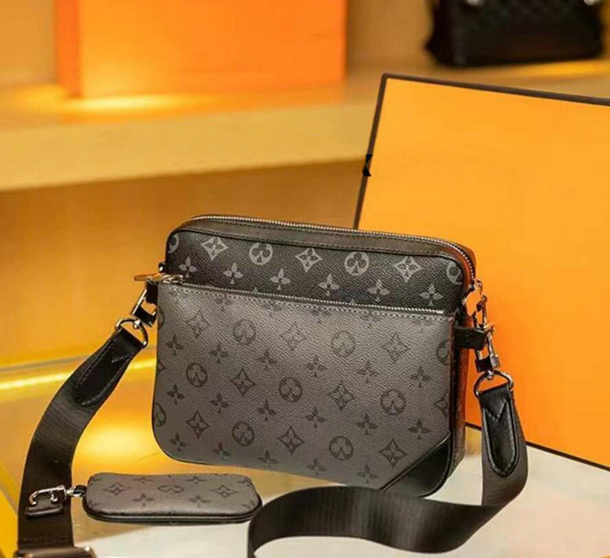 2025 TOP Handbags Women Men Leather TRIO Messenger Bags Shoulder Make up Bag Designer Handbag Tote Man's bag