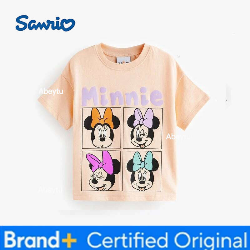 Sanrio Fashion Design Girls Short Sleeve Tees Summer Clothing Loose O-neck Kids T Shirts Tops Children's Wear Cartoon Cute Girl Tshirts H260120