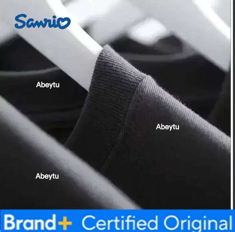 Sanrio Miniso Hello Kitty Kawaii Cotton ed Anime Fashion Women Men Summer Casual Street Personalized Top T-shirt H260120