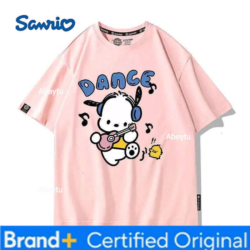 Sanrio Summer Baby Girls 100% Cotton Clothes Kid Children Boy Cute Pochacco Printed T-shirts Cartoon Short Sleeve Top Outfits H260120