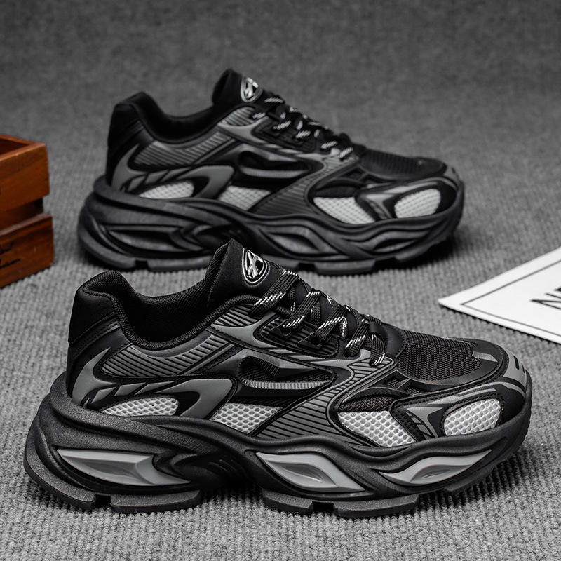 Ddmybagsvip Autumn New Breathable Men S Sports Trendy Versatile Thick Soled Height Increasing Casual Running Dad Shoes Outdoor Shoes