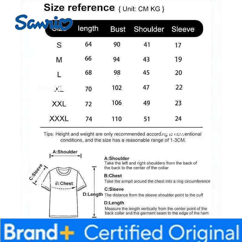 Sanrio Women's New Cute Hello Kitty Pattern Printed Top Oversized Unisex Couple Trend Plus Size Loose Casual Short-sleeved T-shirt H2601201