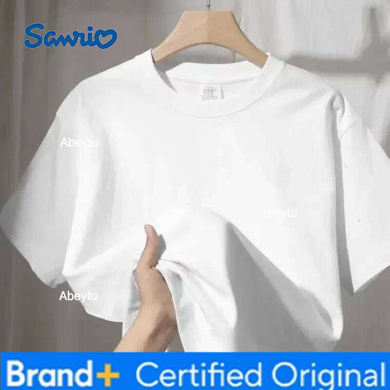 Sanrio Disney Cute Cartoon Kitty Cat Cotton Short-sleeved T-shirt Men's and Women's Summer Printing Versatile Casual Loose Top Clothing H260