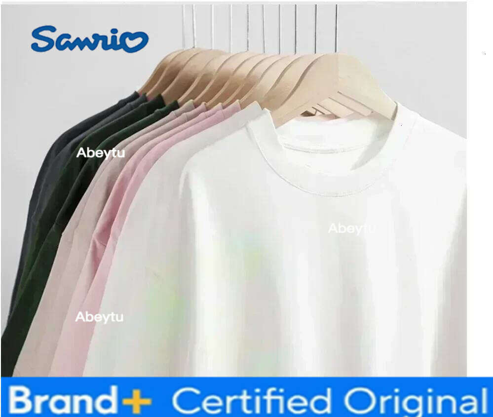 Sanrio American-style Cute Hello Kitty Printed Round-neck Pure Cotton Men's Short-sleeved T-shirt for 2025 Summer Couple H260120