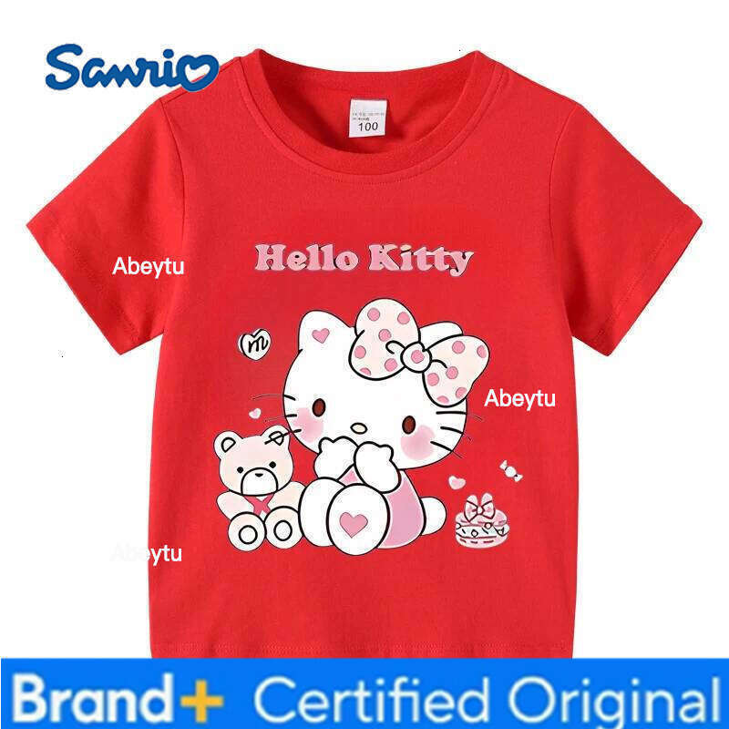 Sanrio Kids Kello Kitty Tshirt Summer Children's Cartoon Casual Short-sleeved T-shirt Set Baby Boy Girls Clothing H2601201