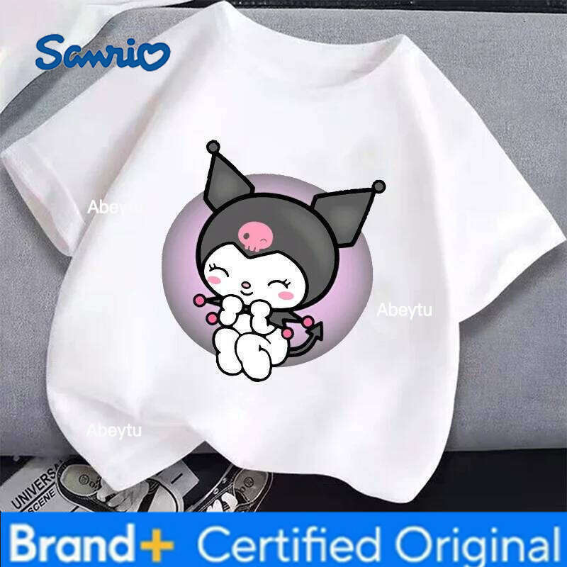 Sanrio Crayon Shinchan New Children's Cute Cartoon 3D Black White T-shirt Short-sleeved Boys and Loose Clothing H2601201
