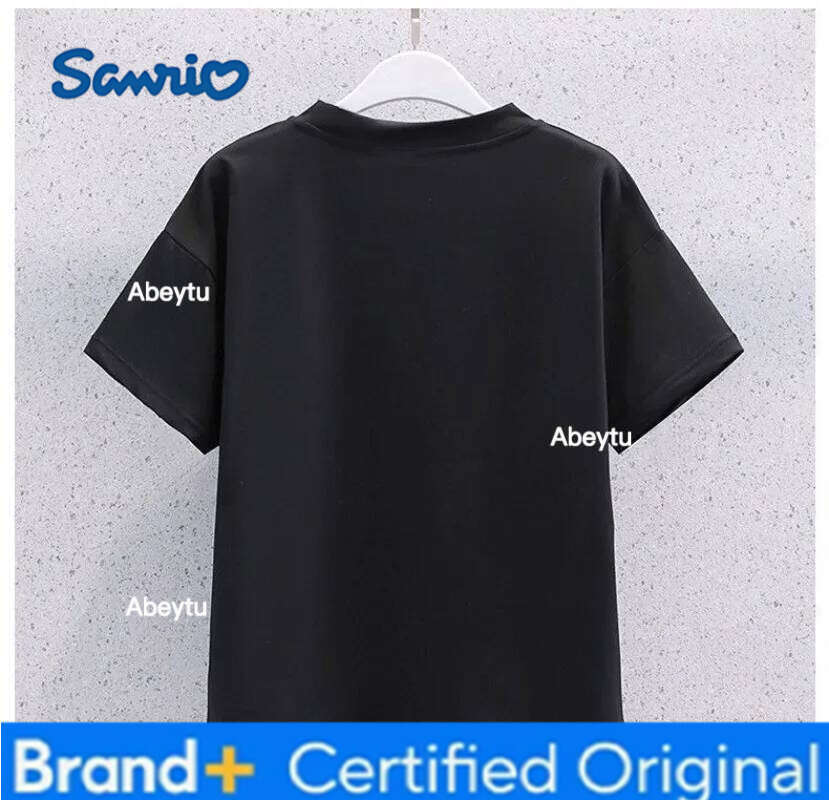 Sanrio Kawaii Kuromi Children T-shirt Pleated Skirt Two Piece Set MINISO Anime Lovely Student Summer Fashion Printing JK Uniform New H260120