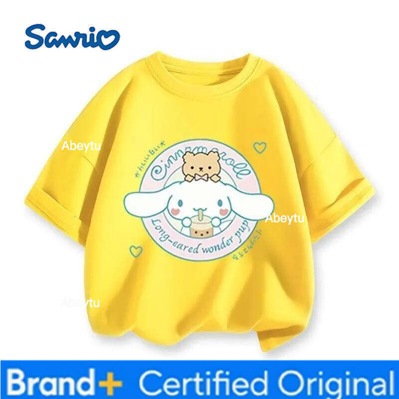 Sanrio Limited Time Special Offer Summer Kuromi Kids T-shirt Skin-friendly Breathable Machine Washable Low Maintenance Tops H260120