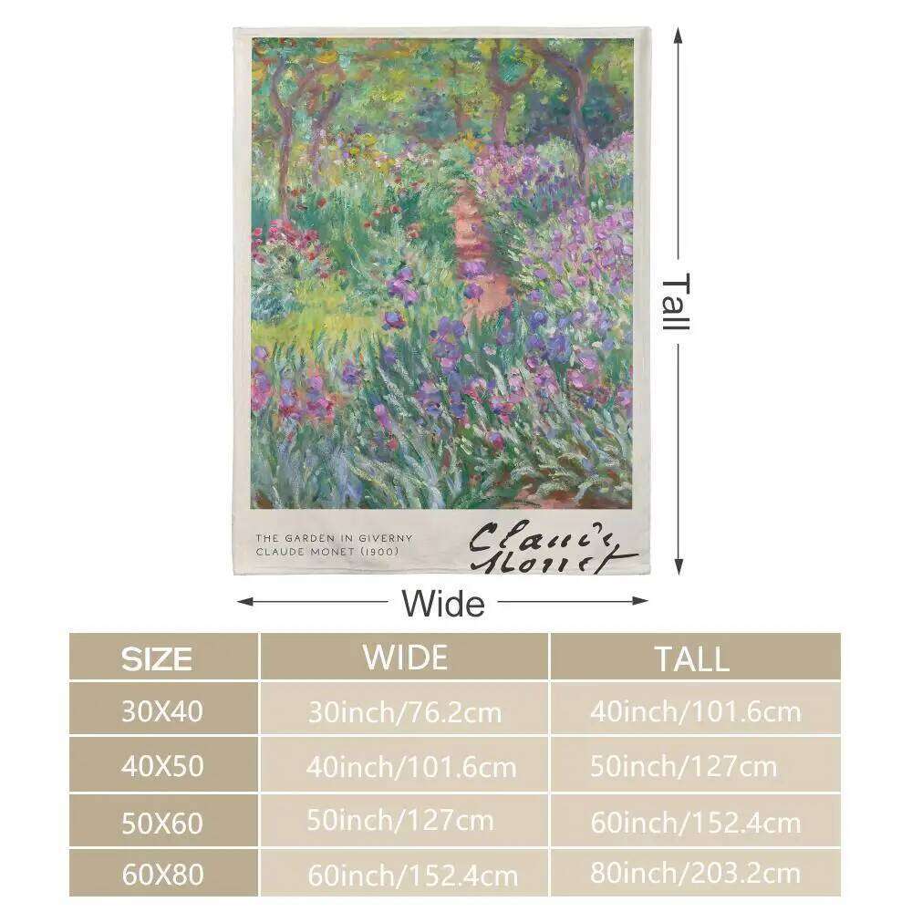 Retro C-Claude M-Monet ART Flannel Fluffy Soft Blanket Warm Skin-Friendly Throw for Sofa Bed Office Nap Winter W260120
