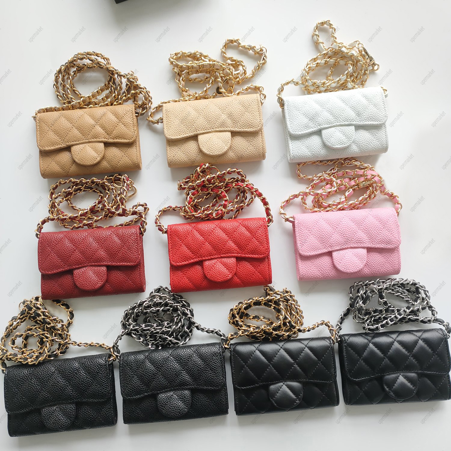 designer classic shoulder bag chains wallets card handbag cardholder soft lambskin solid buckle women luxury evening casual shopping purse new long crossbody bags