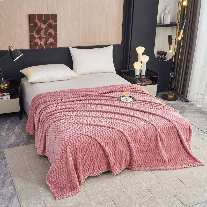 Soft Warm Fluffy Solid Colour Air Conditioning Blanket Sofa Cover Milk Velvet Bedspread Bed for Adults Kids Pet Home Textile W260120