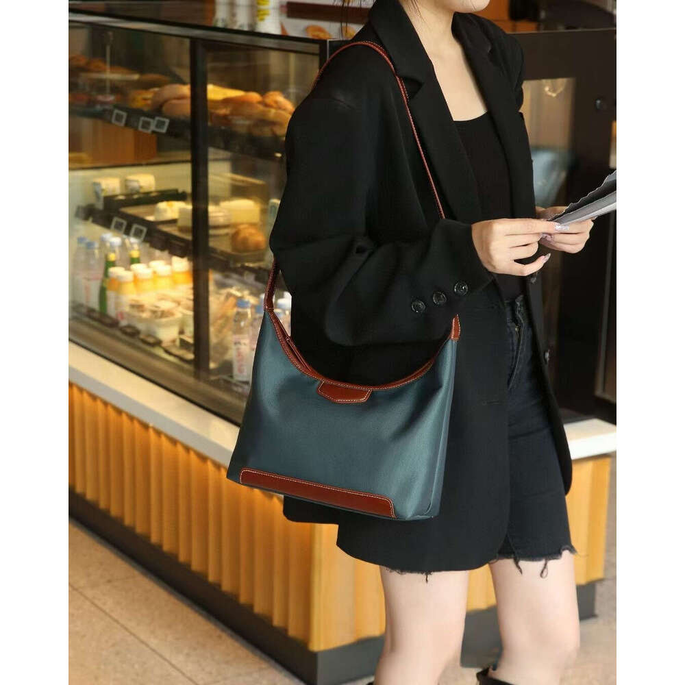 Luxury Shoulder Bags Totes Hobo Nylon Oxford Cloth With Genuine Leather Underarm Single Lightweight Large Capacity Casual Women S Tote Trendy Dumpling
