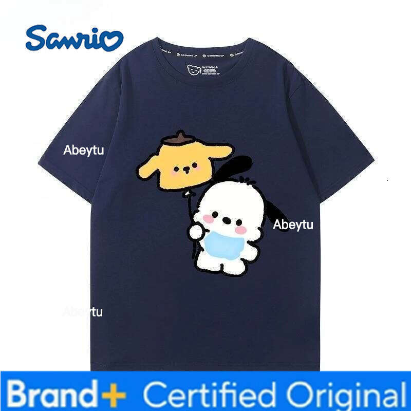 Sanrio Summer 100% Cotton Clothes Pochacco Printed T-shirts Cartoon Short Sleeve Top Outfits H260120
