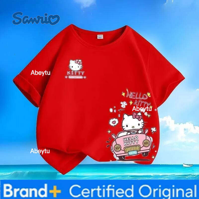 Sanrio New Hello Kitty Cartoon T-Shirts Summer Sale | Kawaii Candy Colors Crew Neck Short Sleeve Tees for Boys & Girls H260120