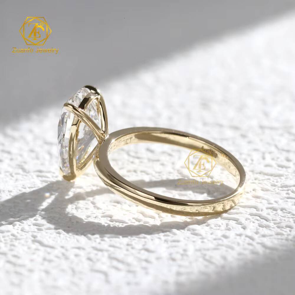 Custom IGI Certified CVD Diamonds Pear Cut 1ct 2ct 3ct DEF Lab Grown Diamond Ring 14K 18K Real Gold Promise Wedding Ring