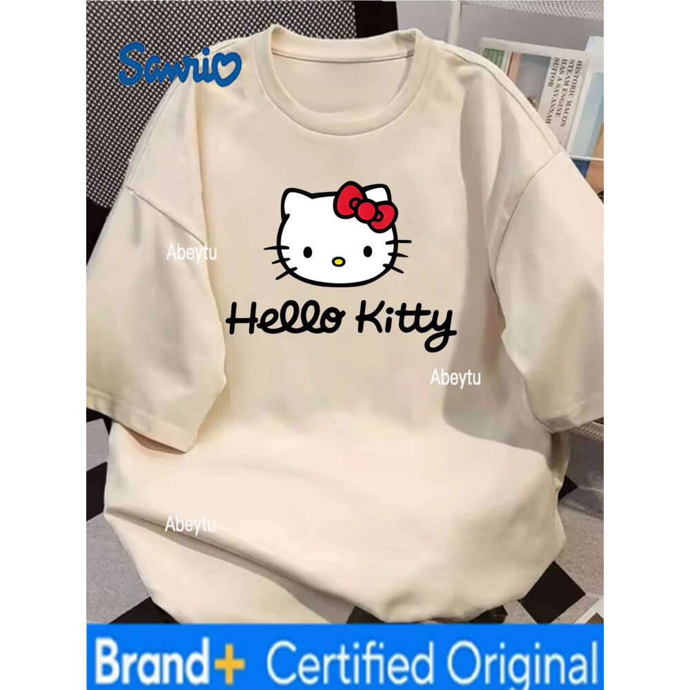 Sanrio Womens Hello Kitty GraphicT-Shirt Vintage Cotton Short Sleeve Unisex Streetwear Oversized Loose Casual Stylish H2601201