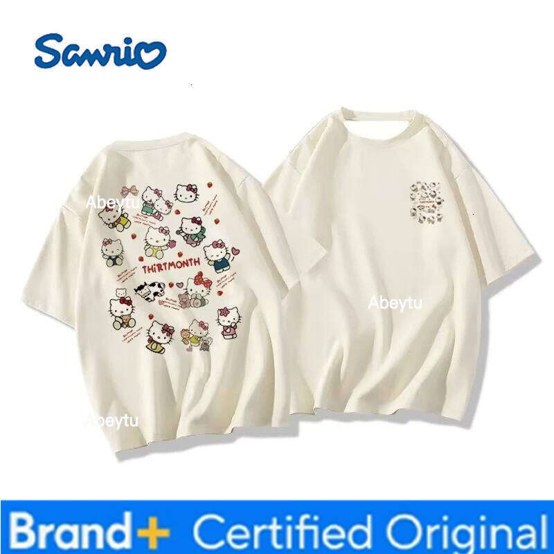 Sanrio MINISO Kitty Cute and Fresh Campus Girl Loose Breathable Quick Drying Top H260120