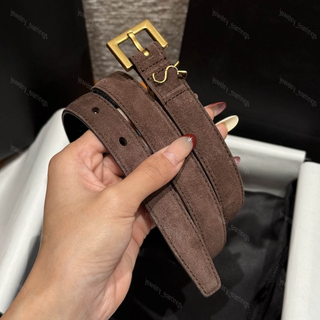 Luxury Suede Belt Designer Leather Belts Genuine Leather Gold Buckle Cintura for Women Designers Cinture Cintura Width 2cm Khaki Beige Accessories Retro 2026