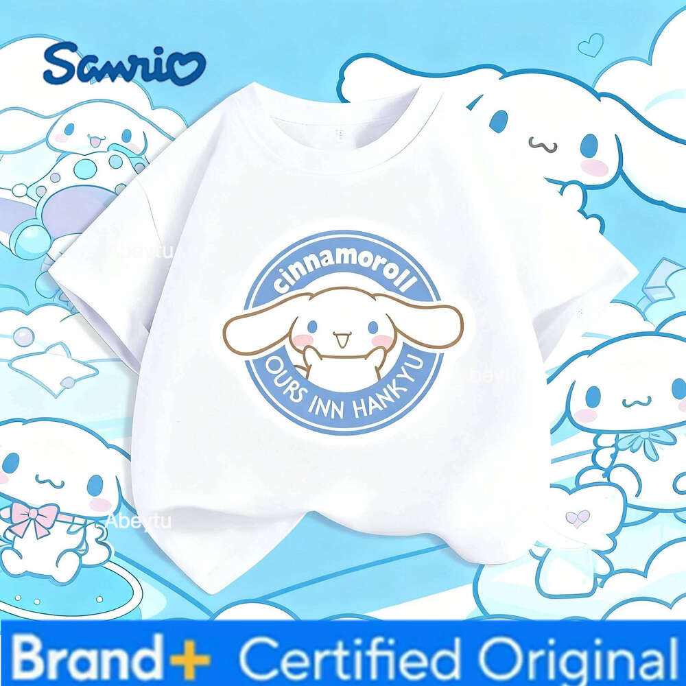 Sanrio Cinnamoroll T-shirt Children's Short Sleeved Top New Summer Y2K Girl's Heart Soft Clothes Kawaii Birthday Gift H2601201