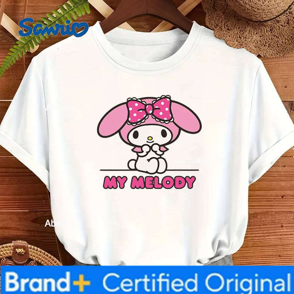 Sanrio Cute My Melody Graphic Print T-Shirt & Tee Top - Soft Breathable Quick Dry Round Neck Short Sleeve Unisex Casual Clothing H260120
