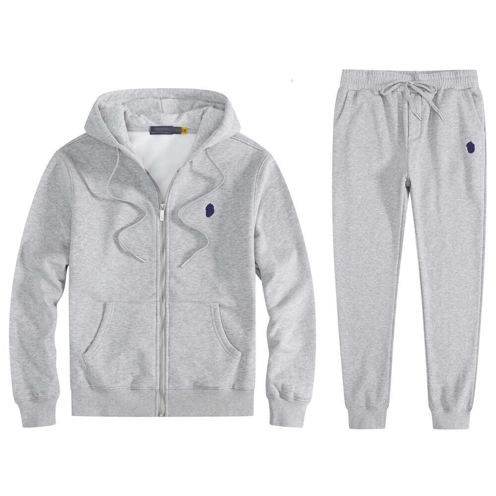 Ralfs Laurnes Traksuit Sportswear Set Winter Pony Embroidery Polo Tracksuit 2 Piece Set Zip Up Small Hoodie Jogger Sweatpants Suit Yoga Clothes Sweatsuit 1D1