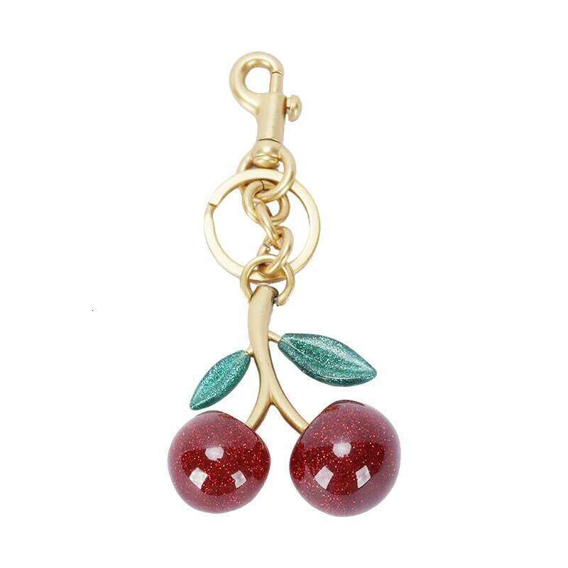 Cute Bags Purse Charm Adorable Fruit Fashion Key Ring Vibrant Red Cherry Keychain Gift for Girls H260120