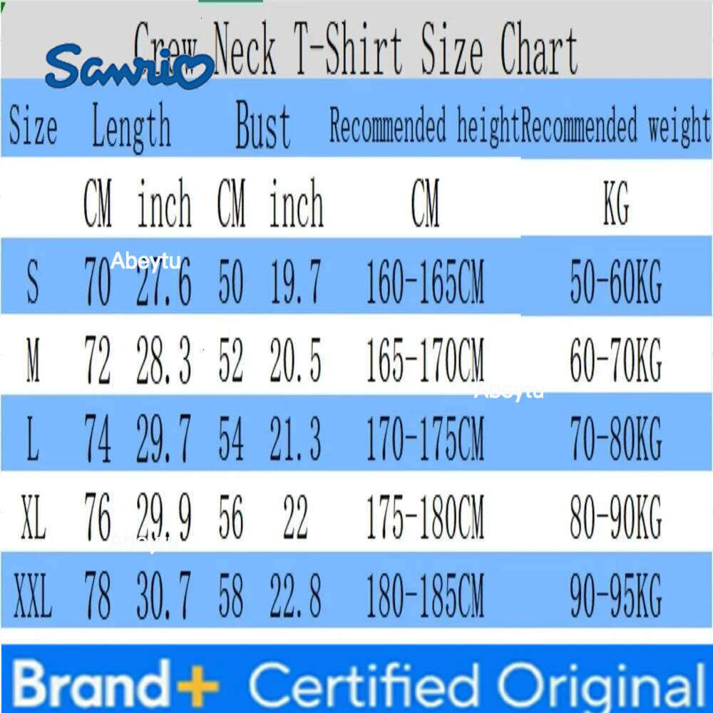 Sanrio Kuromi Melody Pure Cotton Short-sleeved T-shirt for Boys and Girls Summer Clothes Korean Style Loose Versatile Cartoon Tops H260120