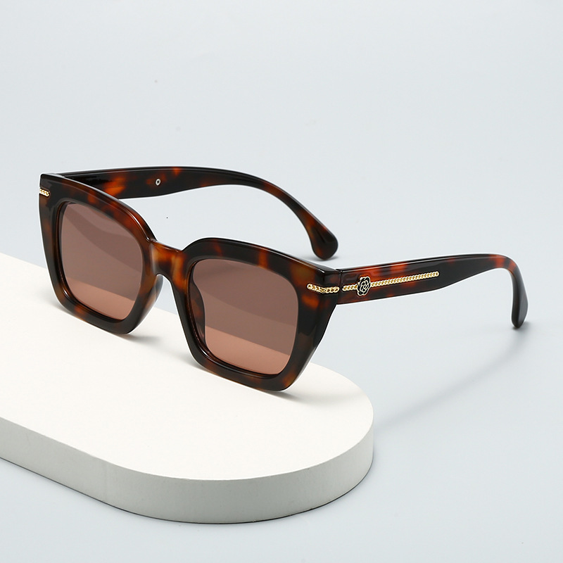Luxury Brand Designer Sunglasses 2025 New Trendy Style Chain Sunglasses For Women, High-End Old Money Style Square Frame Sunglasses For Men, UV Protec