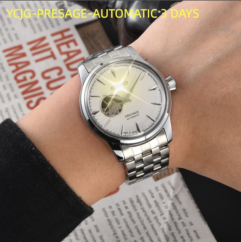 HOT TOP Design Mens women Seikity Watches automatic quartz Movement Male Clock Luxury Business Designer for Men Watch machinery luxe Wristwatches 377