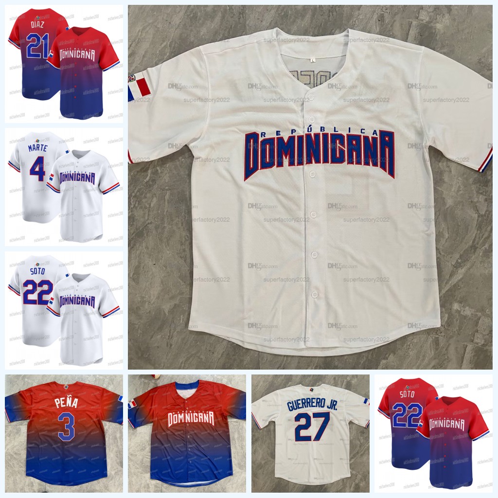 Team Dominican Republic 2026 World Baseball Classic WBC Jersey Vladimir Guerrero Jr. Juan Soto Fernando Tatis Jr. Manny Machado Marte Devers Rodriguez Custom