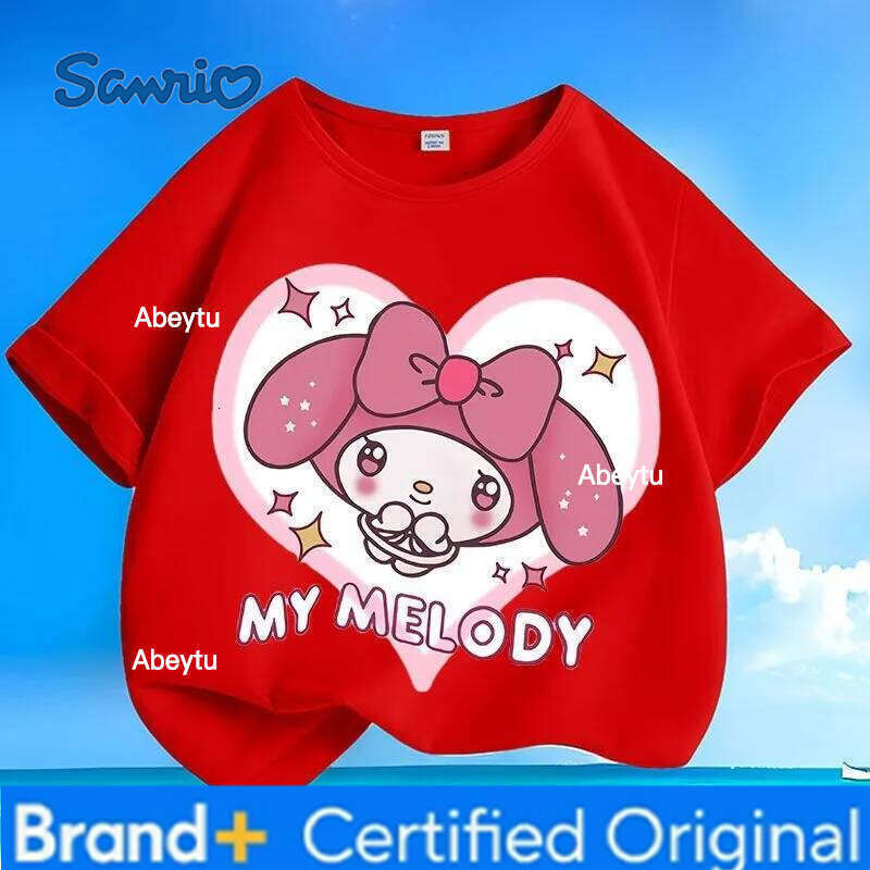 Sanrio Summer Special Price My Melody T-Shirts New Arrival Cute Cartoon Crew Neck Loose Versatile Tops for Boys Girls H260120