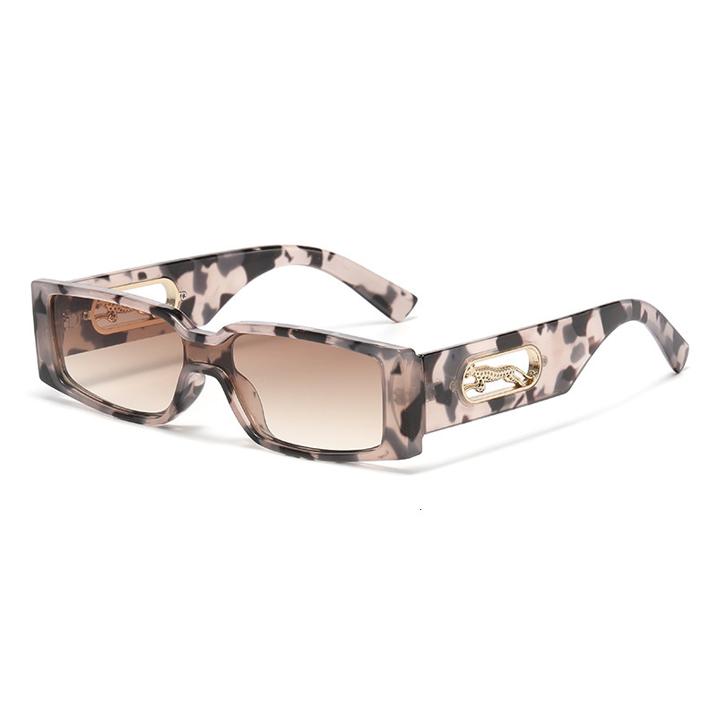 Luxury Brand Designer Sunglasses New European And American Fashion Small Square Frame Candy Color Sunglasses Gorgeous Modern Cheetah Decoration Men An - view 6