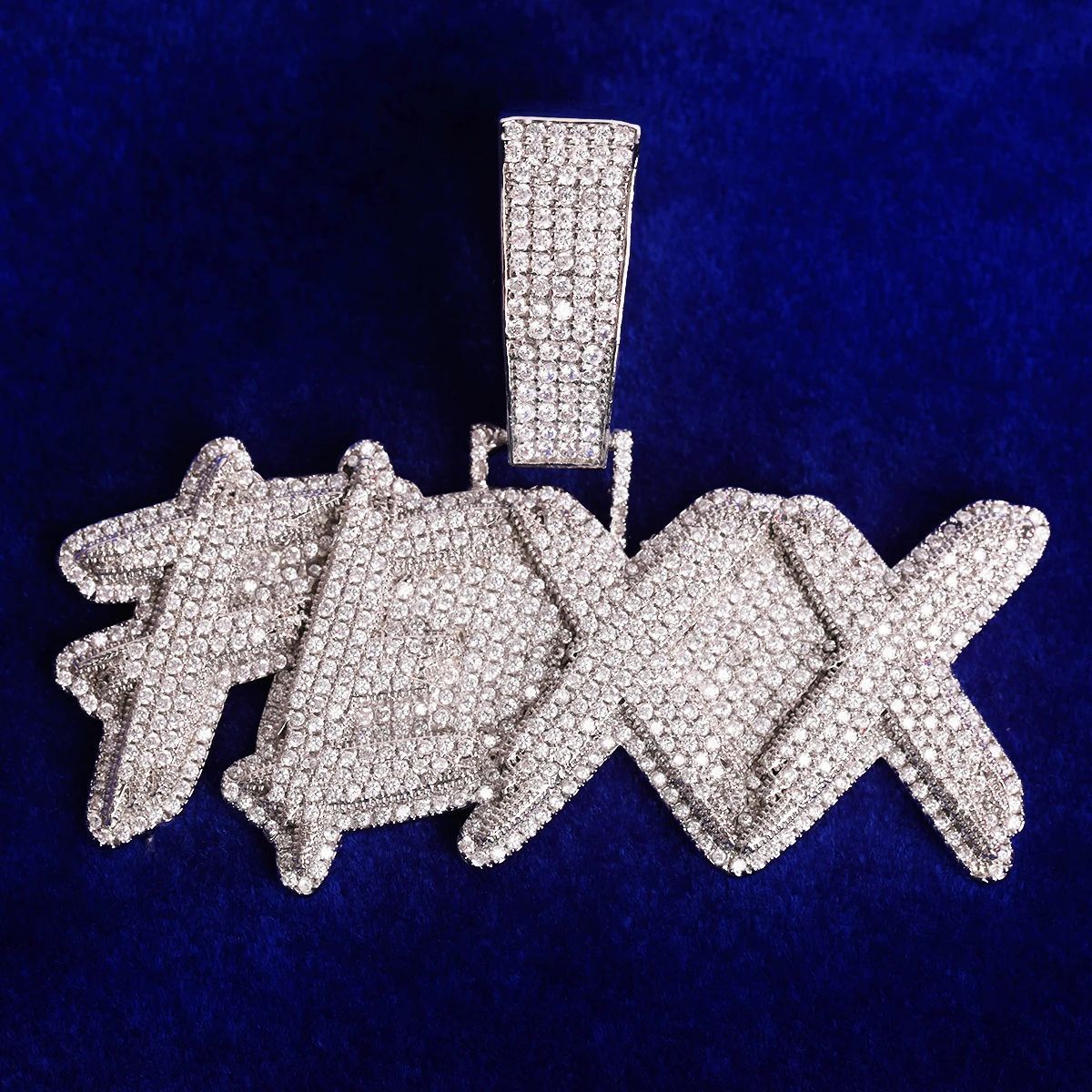 Personalized Name Necklace Bubble Edwardian Script Letter Iced Out White Pink CZ Custom Pendant Women Hiphop Jewelry 241214