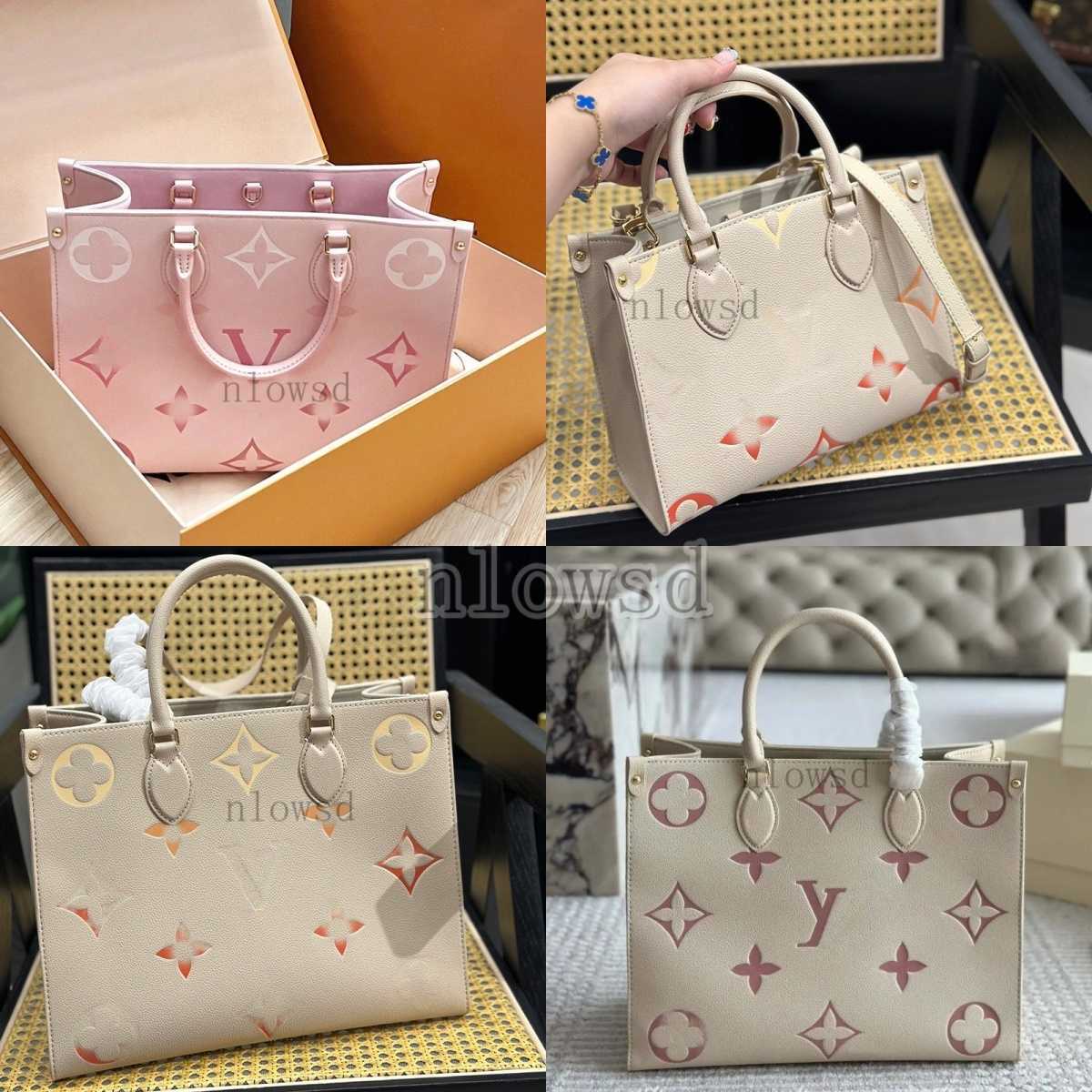 Shoulder Bags Designer Luxury Women Fashion Shopping Bags Printed on the go Handbags High Quality Totes Flower Embossed Pink Classic Shoulder Bag Clutch Bags wallet