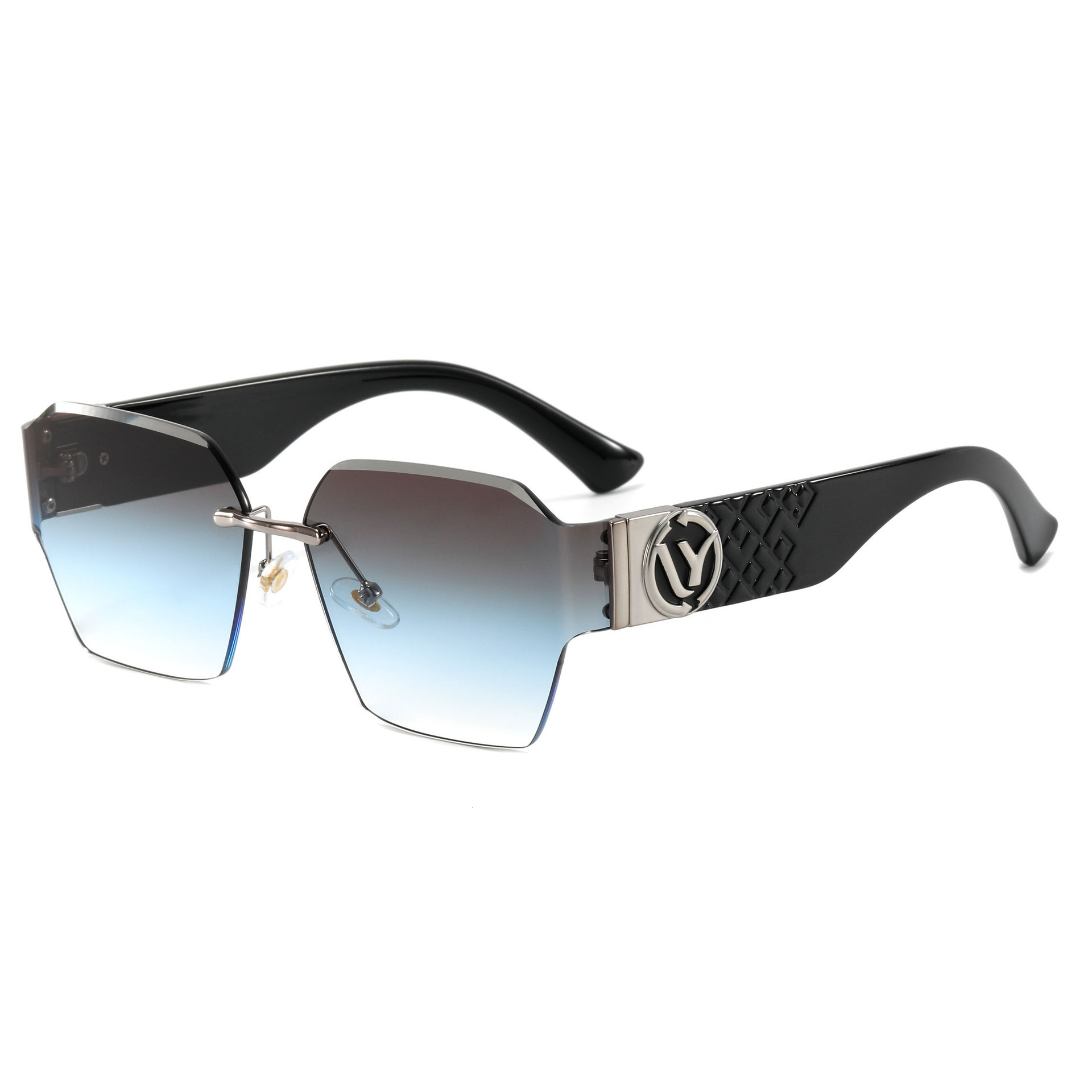 Luxury Brand Designer Sunglasses New Fashion Trend Polygonal Frameless Cut Edge Sunglasses European And American Trade Sunglasses Internet Celebrity H