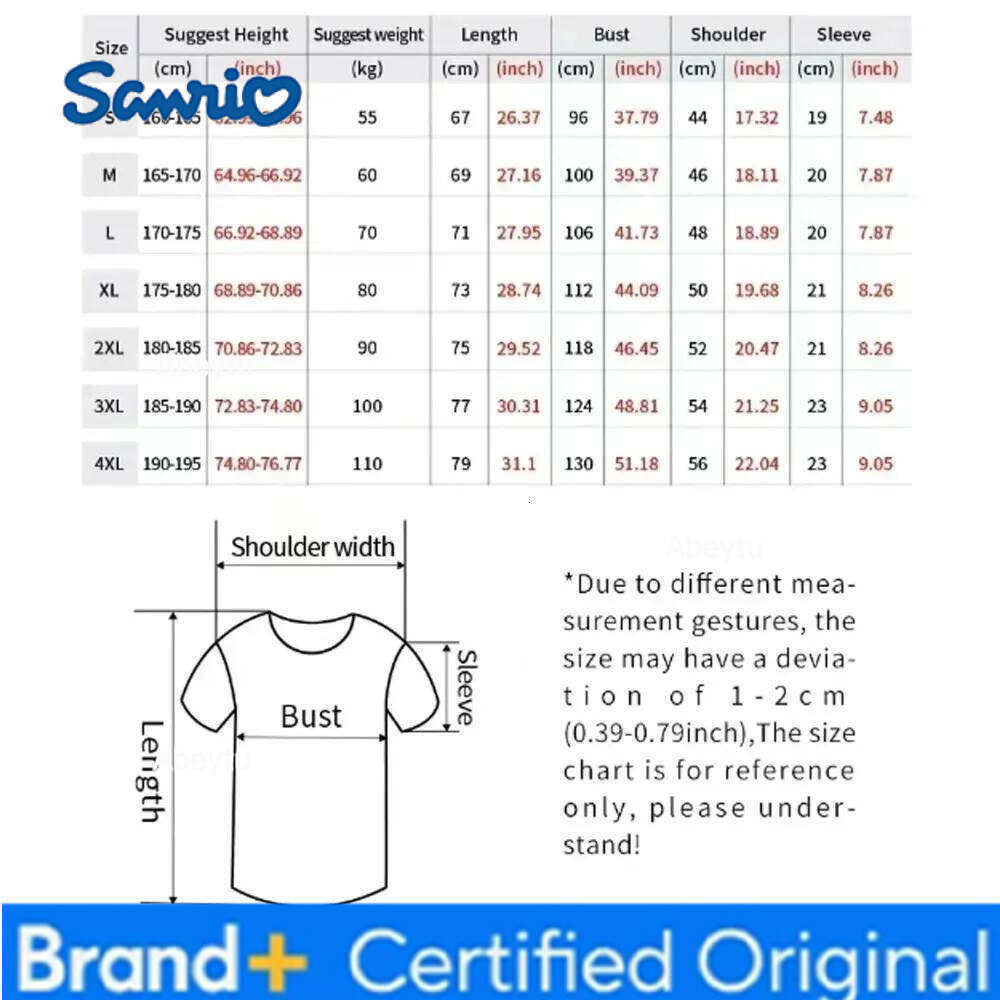 Sanrio MINISO Hello Kitty Fashion Minus Age Printing Round Collar Short Sleeve Cotton T-shirt Coat in The Summer of 2025 Men and Women H260120