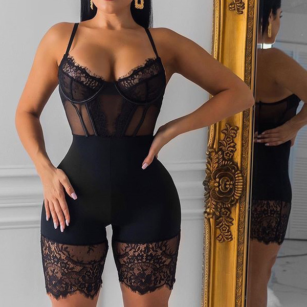 Sexy Lingerie Sexy Underwear Womens Sexy Camisole LowCut SeeThrough Eyelash Nightclub Bodysuit Women 210413