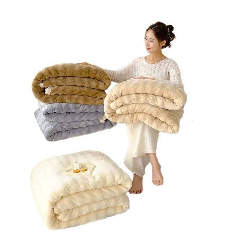 Rabbit French noon sleeping coral cover blanket, double-sided thick velvet blanket W260120