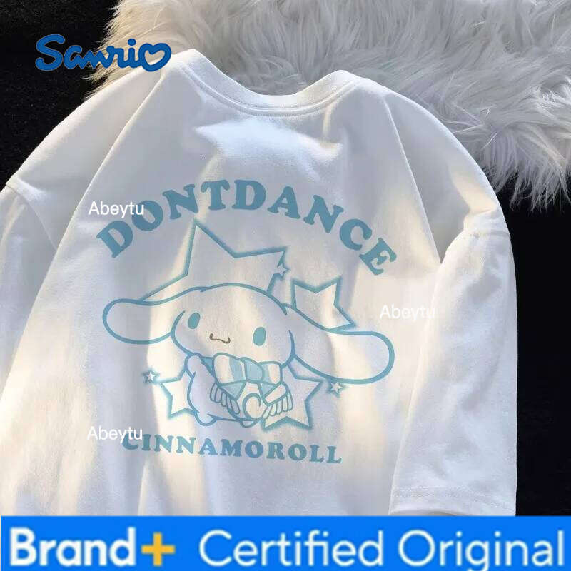 Sanrio Yugui Dog Cute Youth Style Printed Loose Women's Sanr Harajuku Alphabet Fun T-shirt Personalized Anime Top H260120