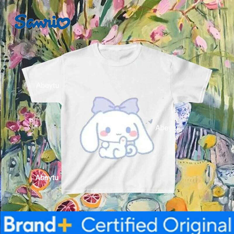 Sanrio Japan Style Cinnamoroll Printed Summer New Women Clothes Y2K Casual Short Sleeve T Shirt Top H260120